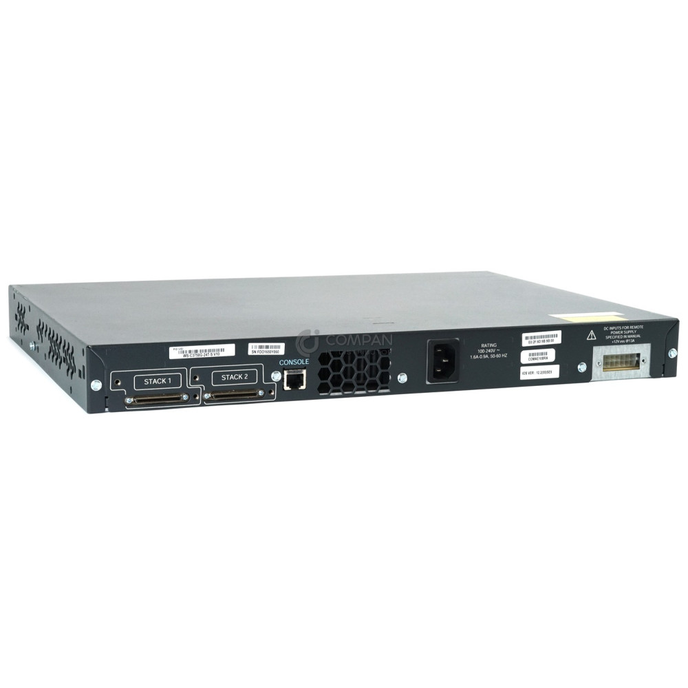 WS-C3750G-24T-S CISCO CATALYST 24-PORT 1GB ETHERNET STACKABLE SWITCH